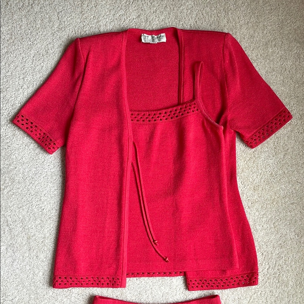 St. John Collection By Marie Gray Vintage Y2K Coord Skirt Set Women’s 2 Salmon - Picture 3 of 16